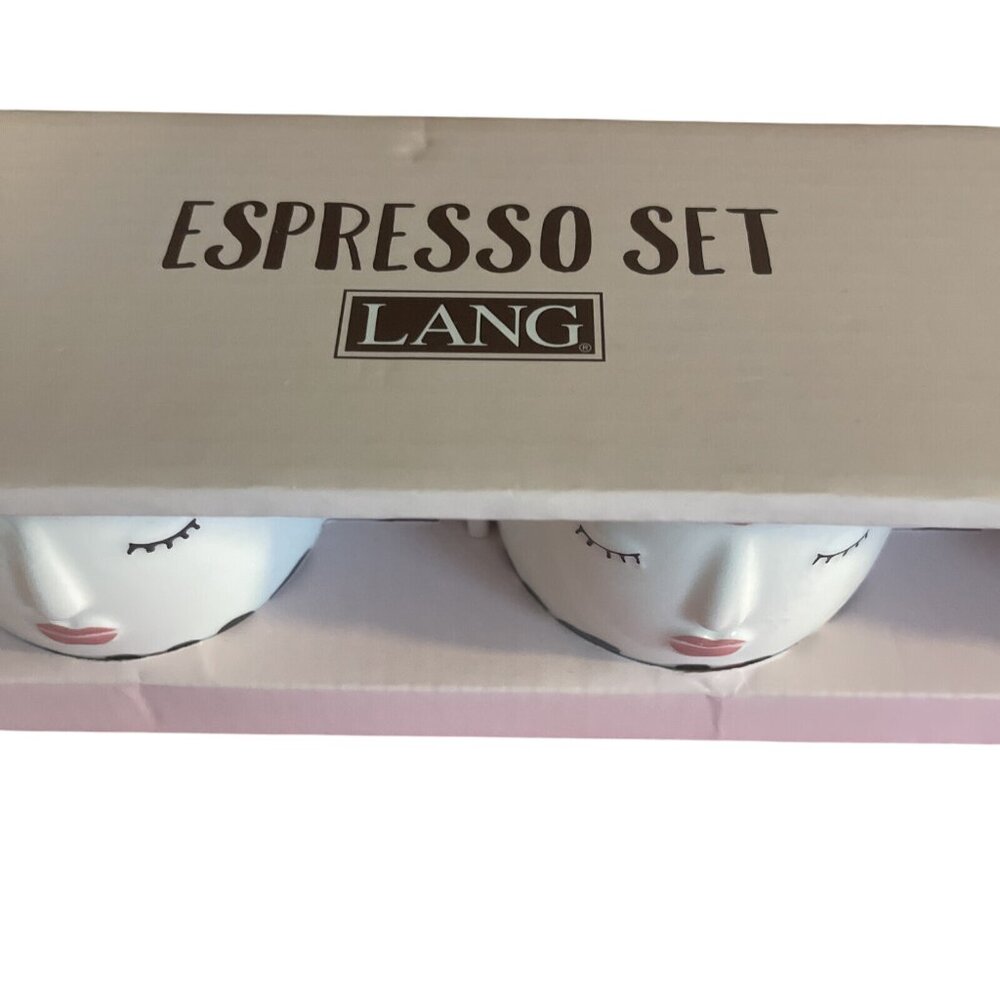 Lang Espresso Set of 4 Woman's Face New Hand Painted Ladies Face Coffee Cup Mug - Picture 15 of 16